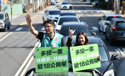 台中林德宇合體林靜儀車掃 力推18歲公民權複決「投同意」