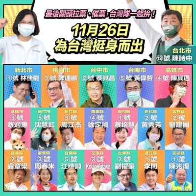 蔡英文下動員令 縣市長候選人串連跟阿中互挺