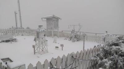 冷氣團+華南水氣影響 玉山昨夜起降雪、積雪5公分