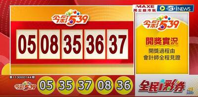 6/15 今彩539開獎啦！