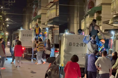 丟垃圾火爆畫面曝！背心男「跳上回收車」作勢打新北清潔隊員