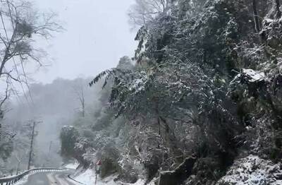 宜蘭台7甲線下雪場景曝  無雪鏈禁止通行