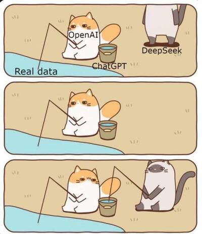DeepSeek盜用OpenAI數據！貓咪釣魚梗圖揭「惡劣手法」