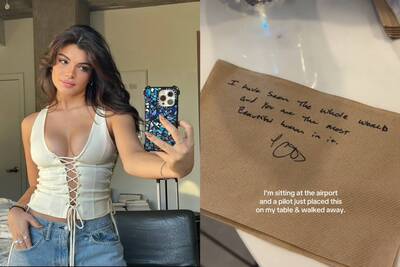 女乘客機場美得讓機師「示愛」！餐巾紙告白：世界上最美的人