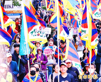 《TAIPEI TIMES》Hundreds march to commemorate Tibetan uprising