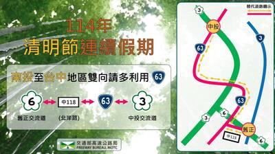 清明連假國道中部「車多易塞車」 高公局示警