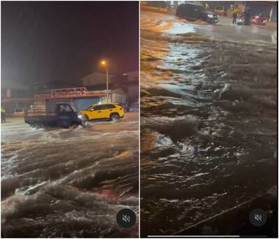 台9線淹水變河流影片曝 網：差點卡在那、方向盤不能轉