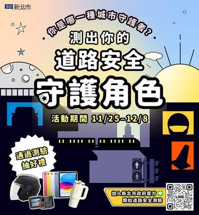 新北推道路安全互動遊戲 8大真實情境測用路習慣還能抽iPad