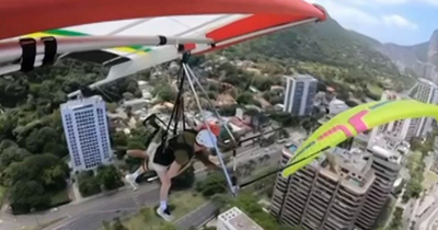 奪命瞬間曝光！巴西滑翔傘「空中相撞」 60歲男墜落慘死