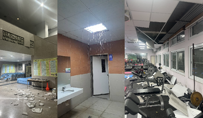 平安夜6.1地震重創台東體中！天花板砸落、爆管如瀑布畫面曝