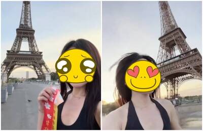 白皙正妹到巴黎鐵塔晨跑  網一看竟是台灣這位「女神立委」！