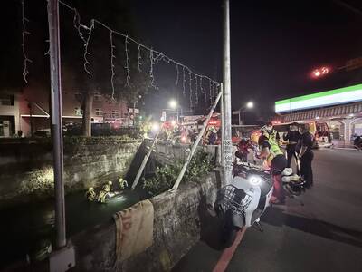37歲男子騎機車掉落豐原角潭路圳溝  送醫不治