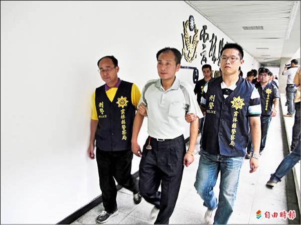 西螺鎮代會主席林馬義（中）涉教唆胞弟林明興在地方強索保護費。（記者林國賢攝）
