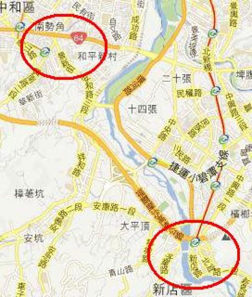 簡男大多在新店和南勢角地區犯案。（圖擷取自Google map）