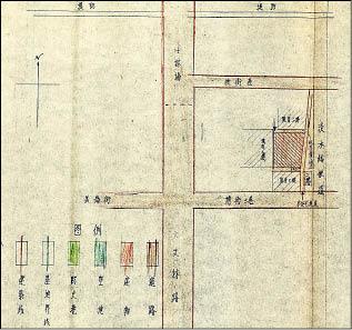 文林苑不同意戶王家昨天向本報提供民國六十二年前陽明山管理局核發的建築藍圖，指圖中有標註建築線，可供就地重建。（圖：王家提供）