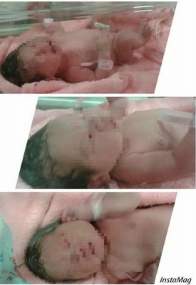 女嬰今年5月19日剛出生照片。（圖擷取自電子佈告欄系統「批踢踢Ptt」BabyMother版，網友linzijay提供）
