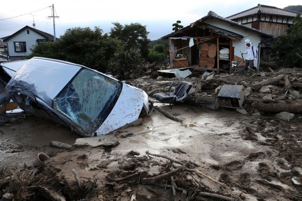 日本廣島發生嚴重土石流，已導致39人死亡，另有52人失蹤。（法新社）