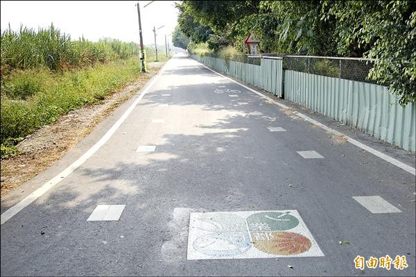 北港光復里自行車步道原本是社區休閒好去處，因野狗成群出沒，民眾使用率偏低。（記者陳燦坤攝）