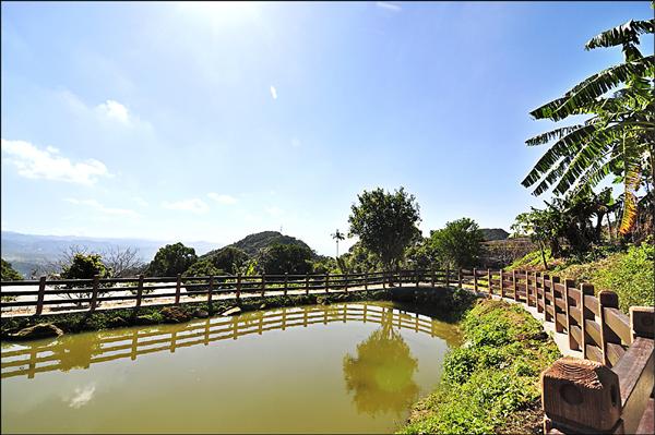 位於捷運內湖站附近的賞櫻環湖步道，原是荒煙蔓草的坡地水池，經整治後成為北市新休閒秘境。（北市大地處提供）