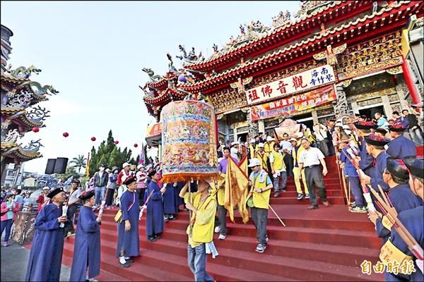 高雄內門擁有兩百多年歷史的「羅漢門迎佛祖」遶境，獲文化部指定為國家重要民俗。（記者陳祐誠攝）