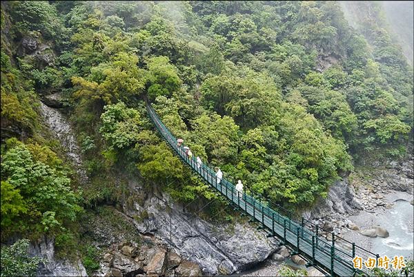 錐麓古道目前暫不全線對外開放，只能從燕子口錐麓吊橋進入古道。（記者王峻祺攝）