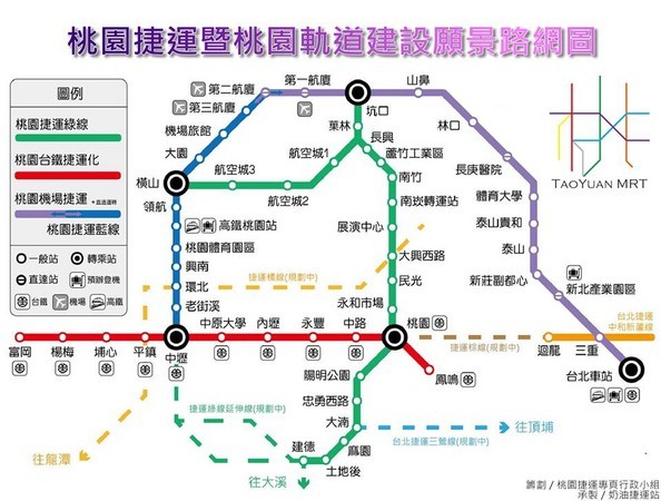 桃園捷運願景路網圖。（圖擷自桃園捷運粉絲團）