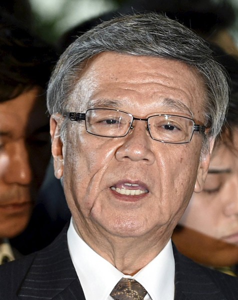 日本沖繩縣知事翁長雄志。（路透）