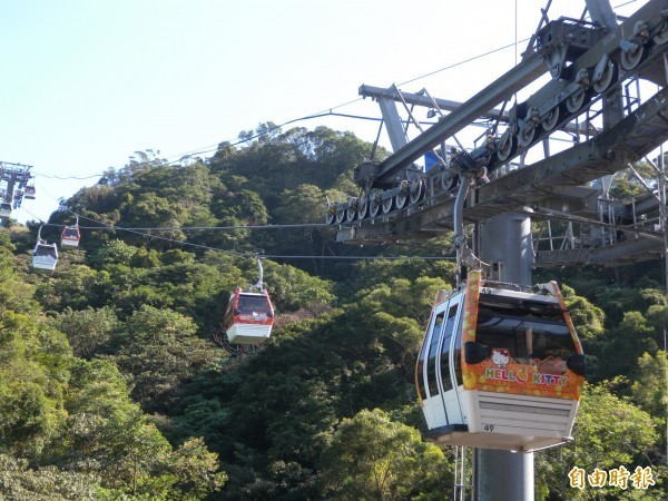 今天下午因山區落雷，貓空纜車宣布暫停服務，提醒打算前往的旅客可先暫停前往。（資料照，記者吳亮儀攝）