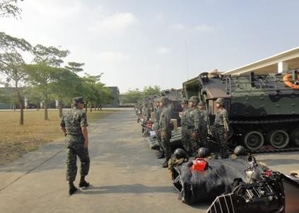 陸戰隊完成紅霞颱風災防整備。（圖：取自海軍陸戰隊臉書專頁）。