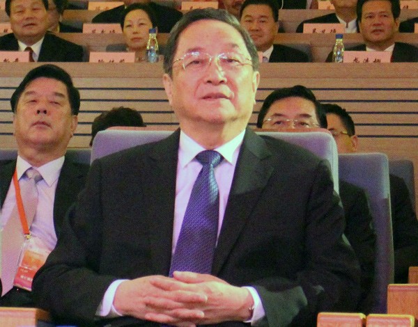 中國全國政協主席俞正聲（前中）。（中央社）