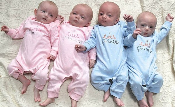 醫學專家表示，從未聽過非人工受孕而成的異卵四胞胎。（圖擷取自每日郵報）