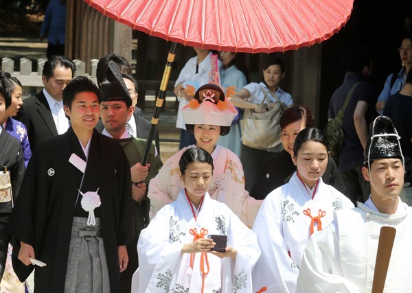 圖為日本傳統婚禮。（美聯社資料照）