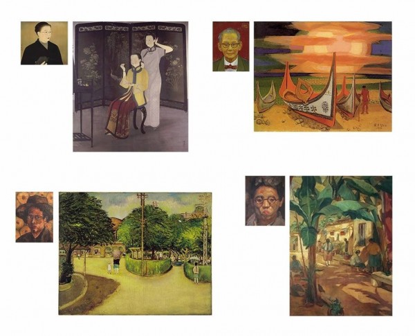 你能指出這4張臺灣畫家的畫像和其作品名稱嗎？（圖擷自《聚珍臺灣》） 