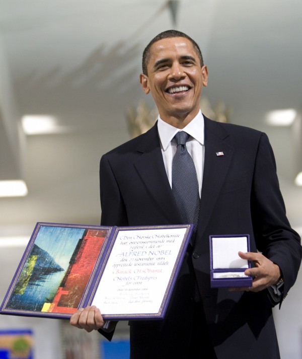 美國總統歐巴馬（圖），在2009年時得到諾貝爾和平獎。（歐新社）