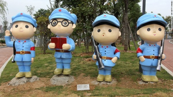 中國武漢「共產黨人」主題公園日前開園。（圖擷自CNN） 