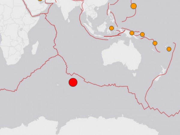 印度洋南部今天發生規模7.1強震。（圖擷取自sfgate）