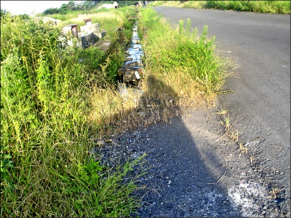 鍾男酒醉騎機車摔落石光村公墓路旁水溝身亡，法官認為鄉公所未做好道路安全維護，判賠51萬多元。（記者李立法翻攝）