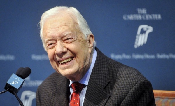 高齡91歲的美國前總統卡特（Jimmy Carter）再獲葛萊美獎，這已是他第二度榮獲葛萊美。（路透社） 