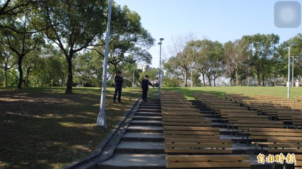 婦人在大安森林公園晨跑猝死。（記者邱俊福攝）