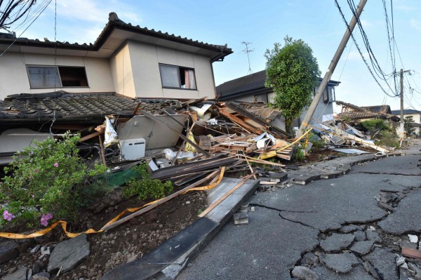 熊本遭遇500年來首次規模7.0以上強震。（法新社）