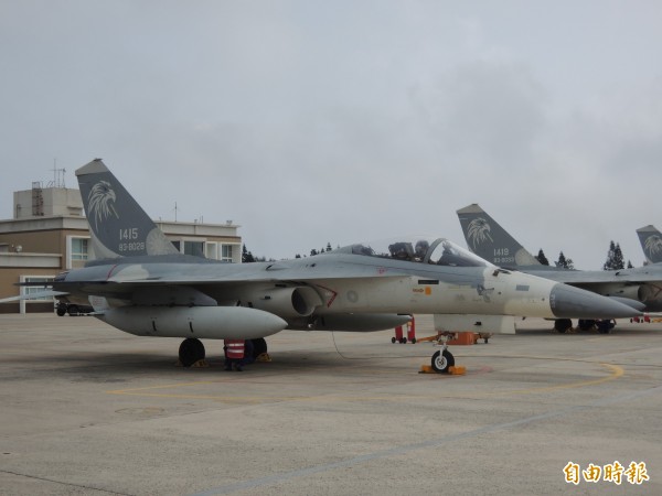 空軍IDF戰機陸續進行性能提升，由IDFA/B提升為IDFC/D型。圖為已完成性能提升的IDFC/D戰機。（記者羅添斌攝）