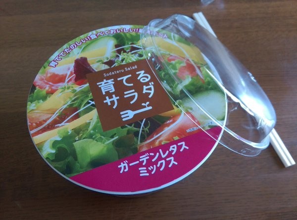 日本全家新產品「沙拉培育組」外觀與一般沙拉無異，讓網友誤買。（圖擷取自Itokichi推特）