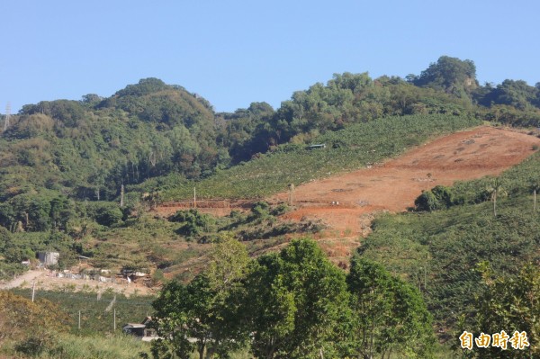 在山坡地以機械整地，依規定必須申請易水土保持計畫。（記者張存薇攝）