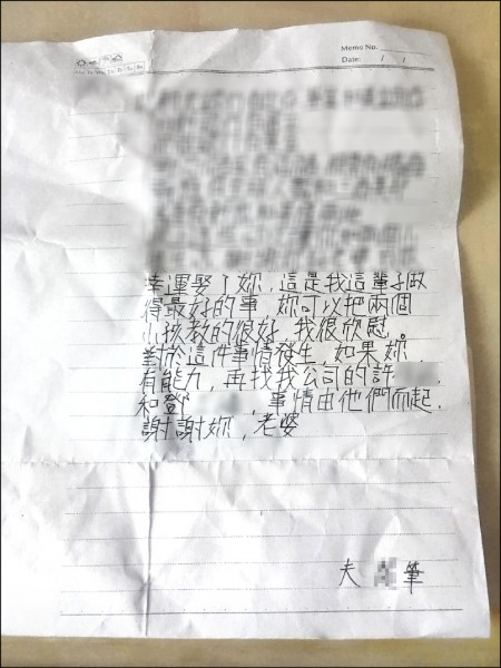 徐姓郵務士留遺書，點名許姓與鄧姓同事是他尋短主因。（記者周敏鴻翻攝）