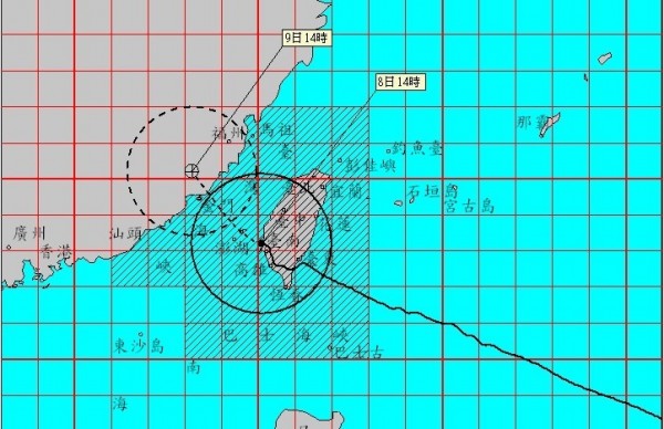 目前颱風動態。（圖擷取自中央氣象局網站）