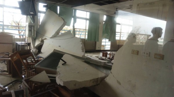 尼伯特颱風肆虐，全國139所學校傳回災情，台東專校也受災嚴重。（圖由教育部提供）