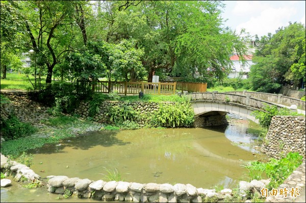 議員張維華建議將中山公園闢建為冷泉親水遊憩區。（記者張協昇攝）