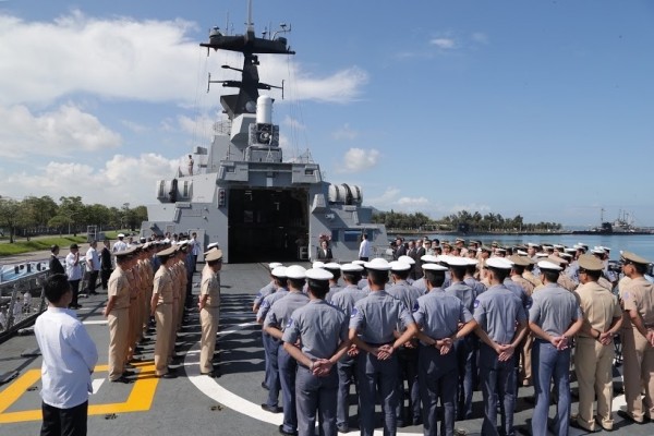 迪化軍艦今啟航南海。（圖：國防部提供）。