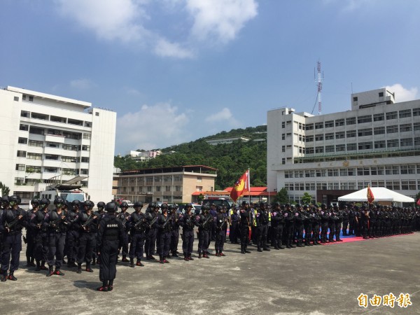 警政署今天舉行2017台北世大運反恐應變演練。（記者陳恩惠攝）