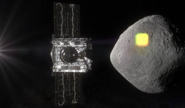 NASA預計於9月派出探測器前往小行星貝努探勘，用以研究貝努在西元2135年通過地球與月球中間，因引力作用而改變軌道的情況。（圖擷取自NASA）